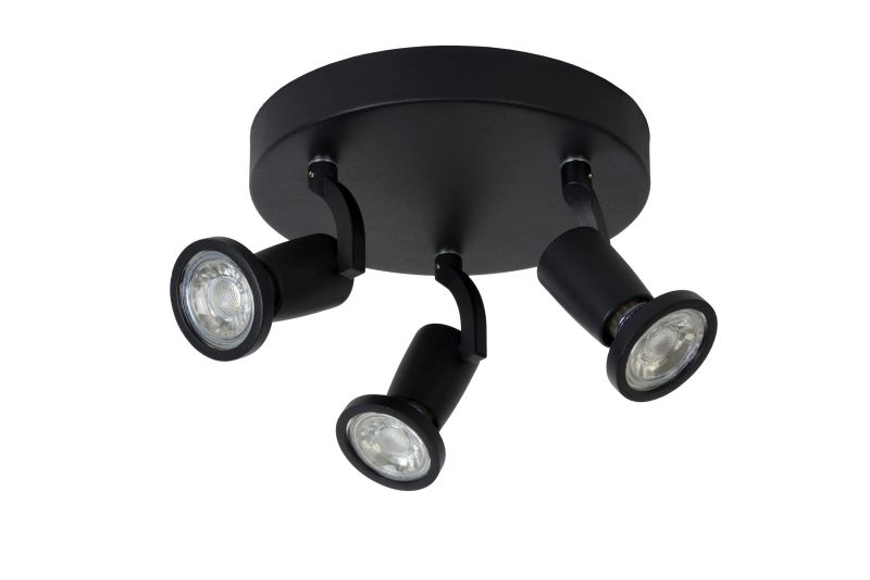 Lucide JASTER-LED - Stropné bodové svietidlo - Ø 20 cm - LED - GU10 - 3x5W 2700K - Čierna